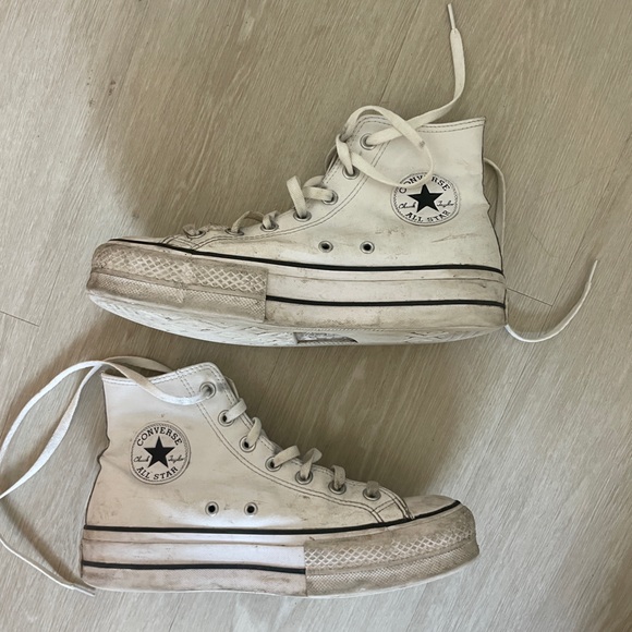 Converse Shoes - Converse White High-Tops with Black Details